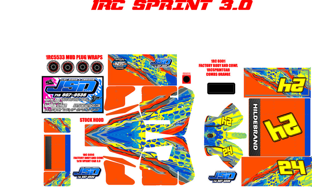 1RC SPRINT WRAP COMBS ORANGE 1X18 SCALE