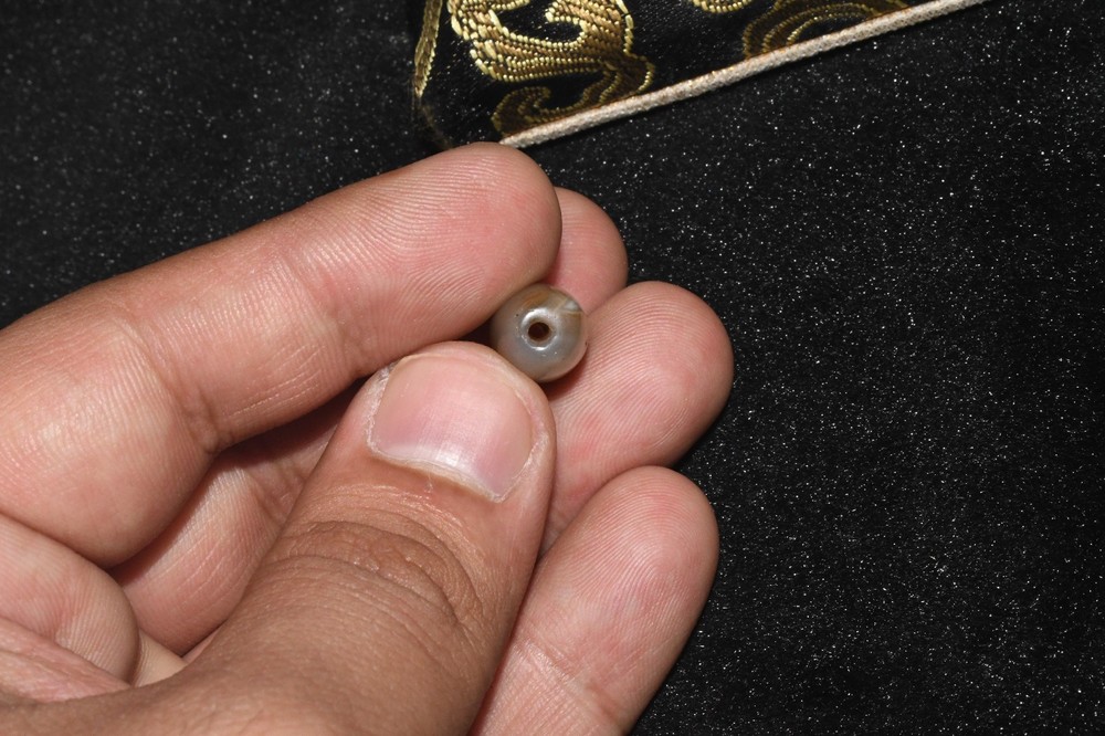 Authentic Ancient Tibetan Himalayan Banded Agate Stone Dzi Bead