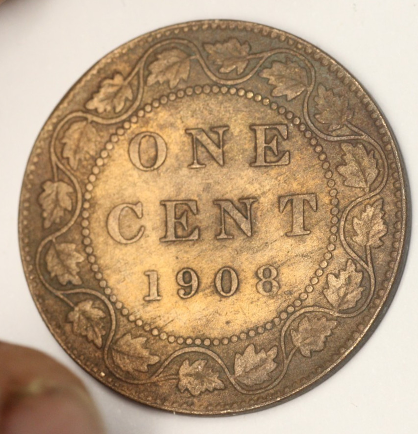 1908 CANADA 1 ONE LARGE CENT EDWARD VII UNC #J50