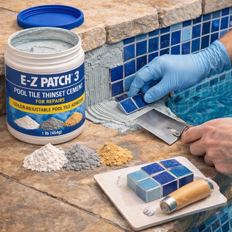 E-Z Patch 3 Pool Tile Thinset Cement for Repairs - Color Adjustable Pool Tile Ad
