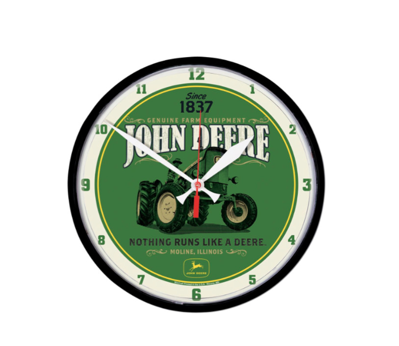 John Deere White NRLAD Tractor Clock- LP79694