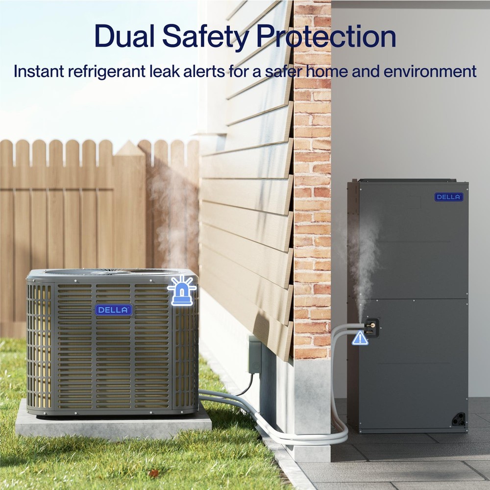 34K BTU Central AC w/Heat Pump, Wired Controller