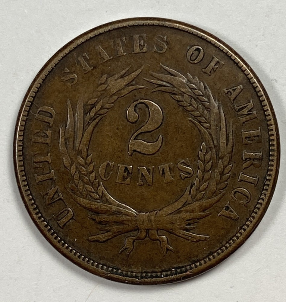 1865 2c Shield. Choice Extra Fine.