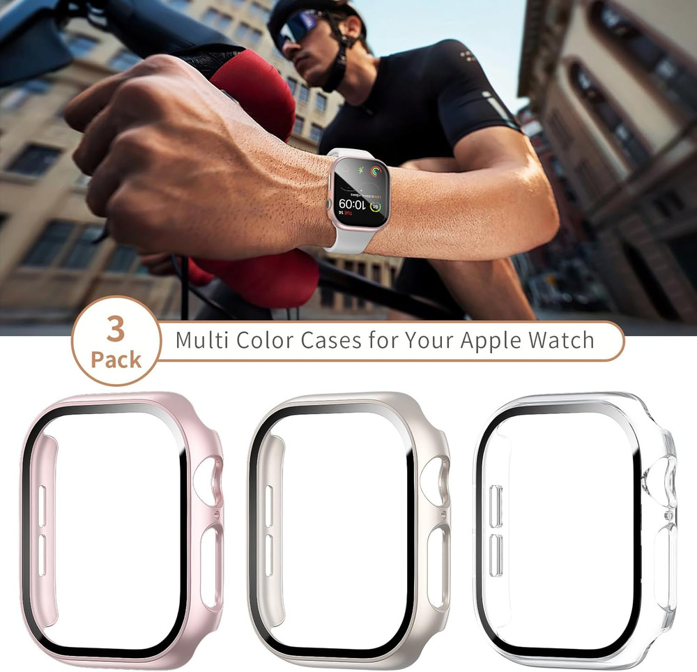 COMMUTER 3 Pack Case for Apple Watch Screen Protector Case Series 10 46Mm