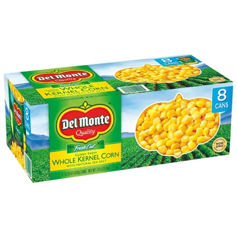 Del Monte Golden Sweet Whole Kernel Corn, 15.25 oz., 8 Pack