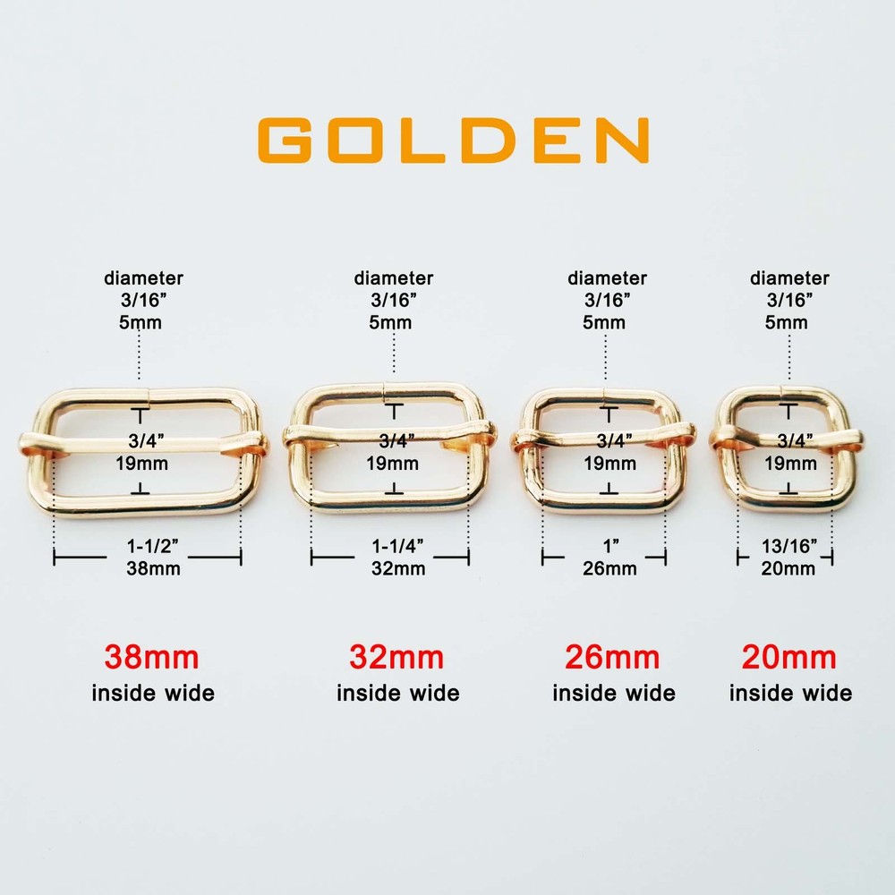 Metal Leather Bag Strap Belt Web Adjust Tri-glide Buckle Slider Rectangle O Ring