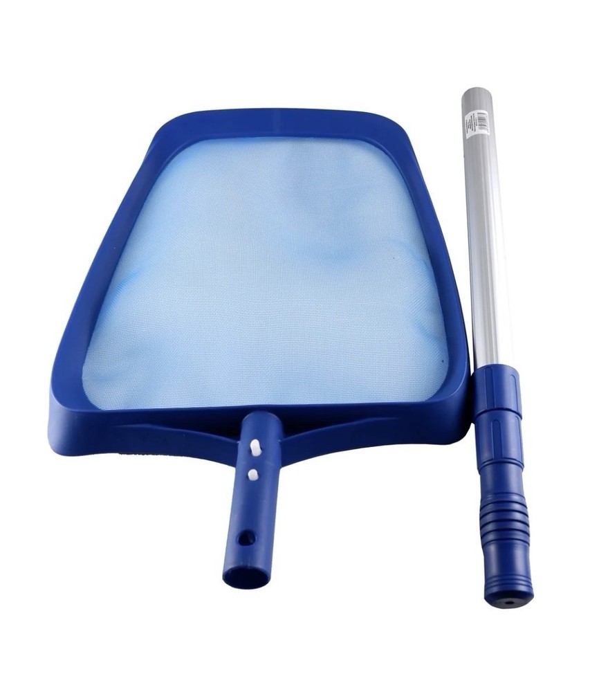 MAINSTAYS Deluxe Pool Leaf Skimmer 42" Pole & Curved Frame Telescoping Handle