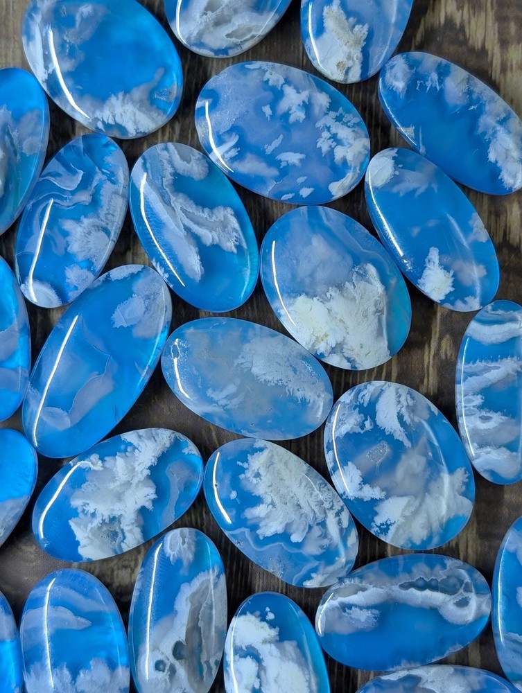 Blue Plume Aurora Doublet Cabochon