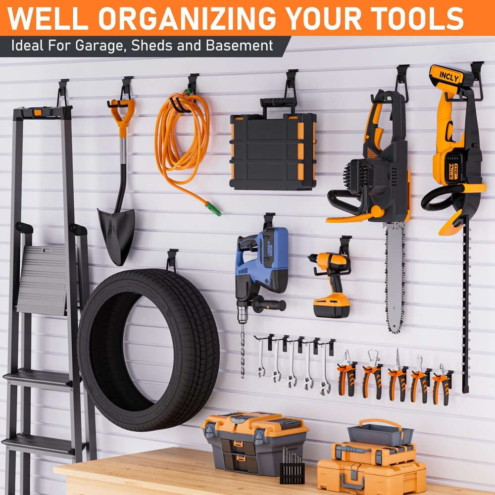36 Pack Heavy Duty Slatwall Hooks Black Slatwall Panel Accessories Assortment...