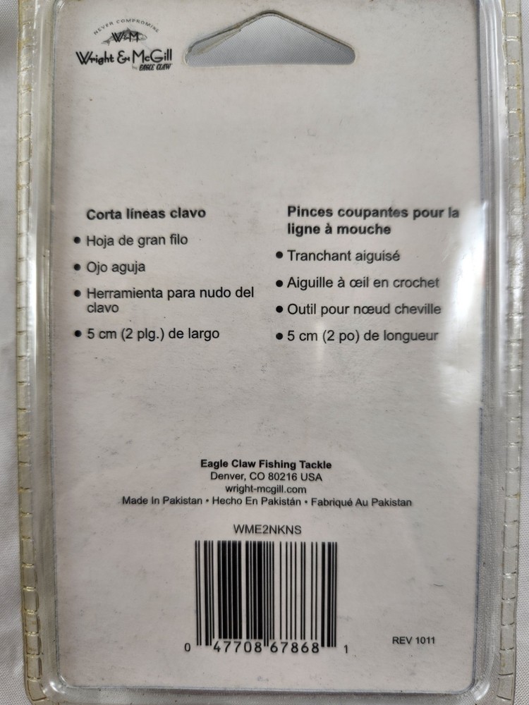 Wright & McGill Eagle Claw Line Nippers, Sz 2", NEW in package