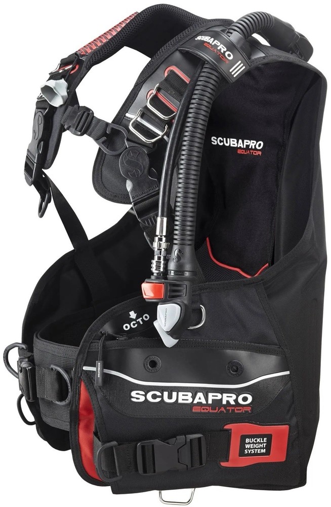 Scubapro Equator BCD, Small, Buoyancy Compensator W/ BPI Inflator- Black/Red