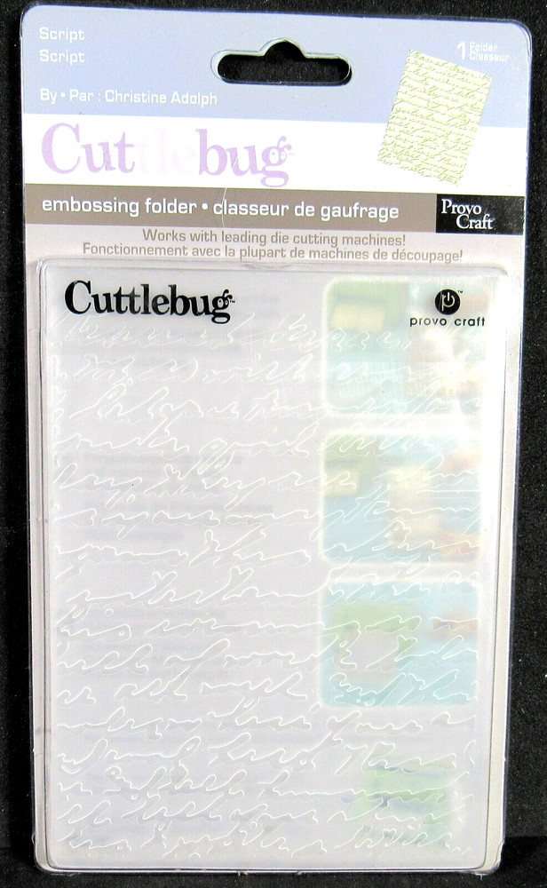 Cuttlebug Script Embossing Folder Provo Craft New