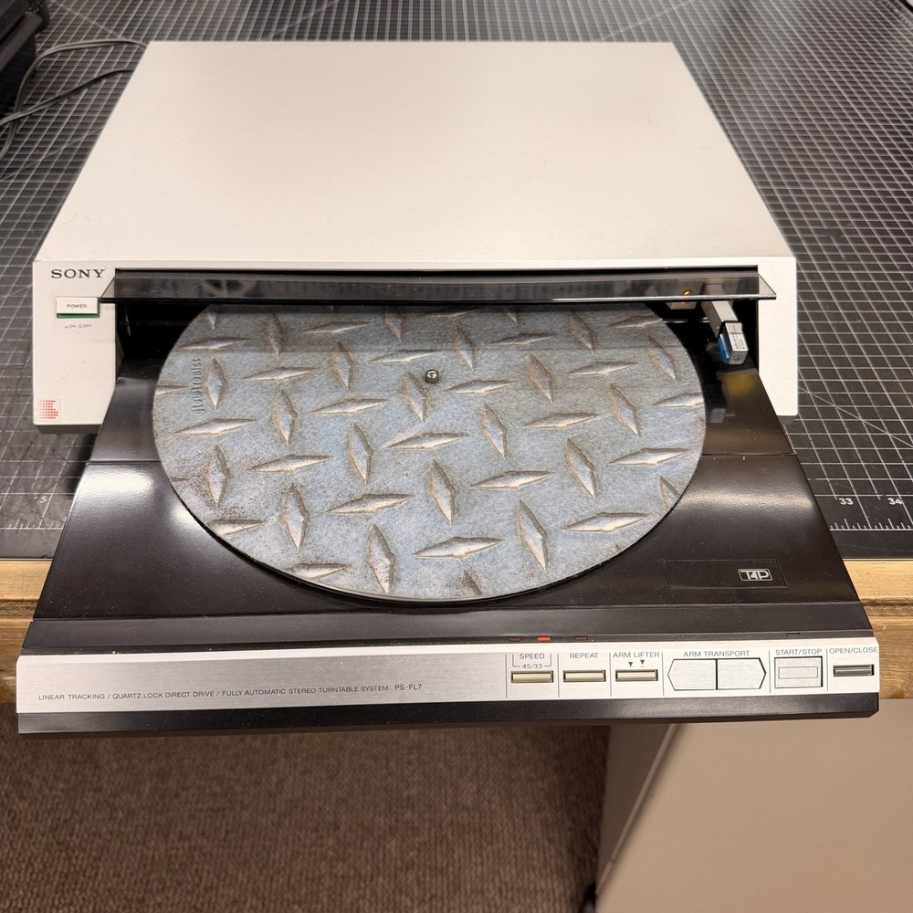 Sony PS-FL7 Front Loading Direct Drive Linear Tracking Turntable Tested Works