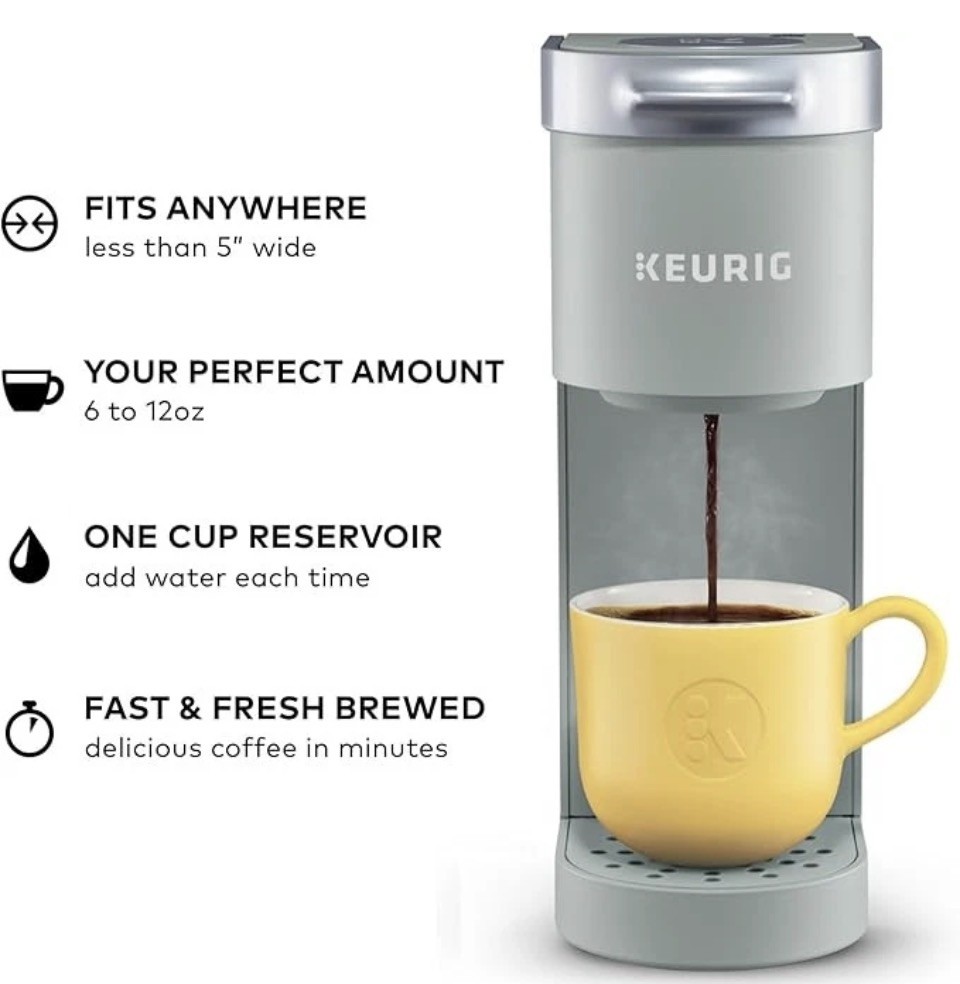 K-Mini Single Serve K-Cup Pod Coffee Maker - Grey
