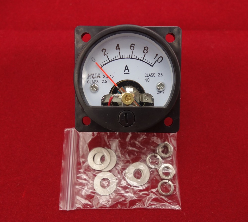 1PC DC 0-10A Analog Ammeter Panel AMP Current Meter SO45 Cutout 45mm