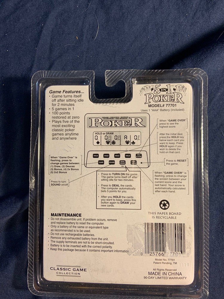 Reczone 77701 Electronic Poker Game