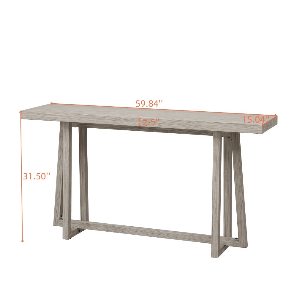 60'' Multi-Purpose Console Table - Weatherproof & 220LBS Capacity (Woodgrain)