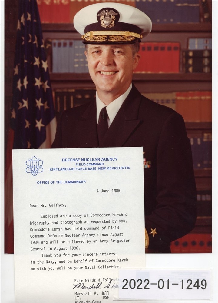 1985 Commodore John M. Kersh 8x10 Original Photo Document Group