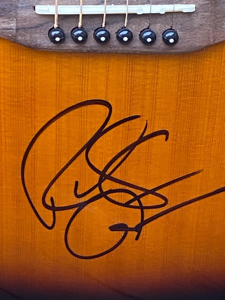 Signed Autographed Epiphone PR-150 Six String Acoustic Sunburst Guitar