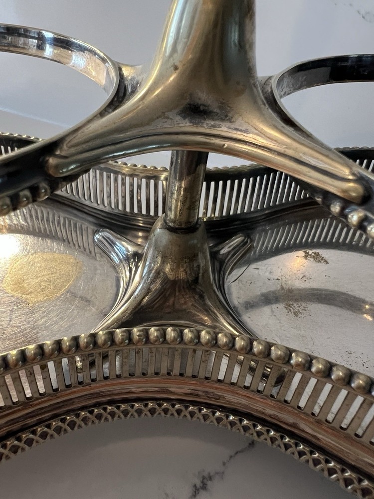 James Dixon Silver Plate Wine Bottle Caddy