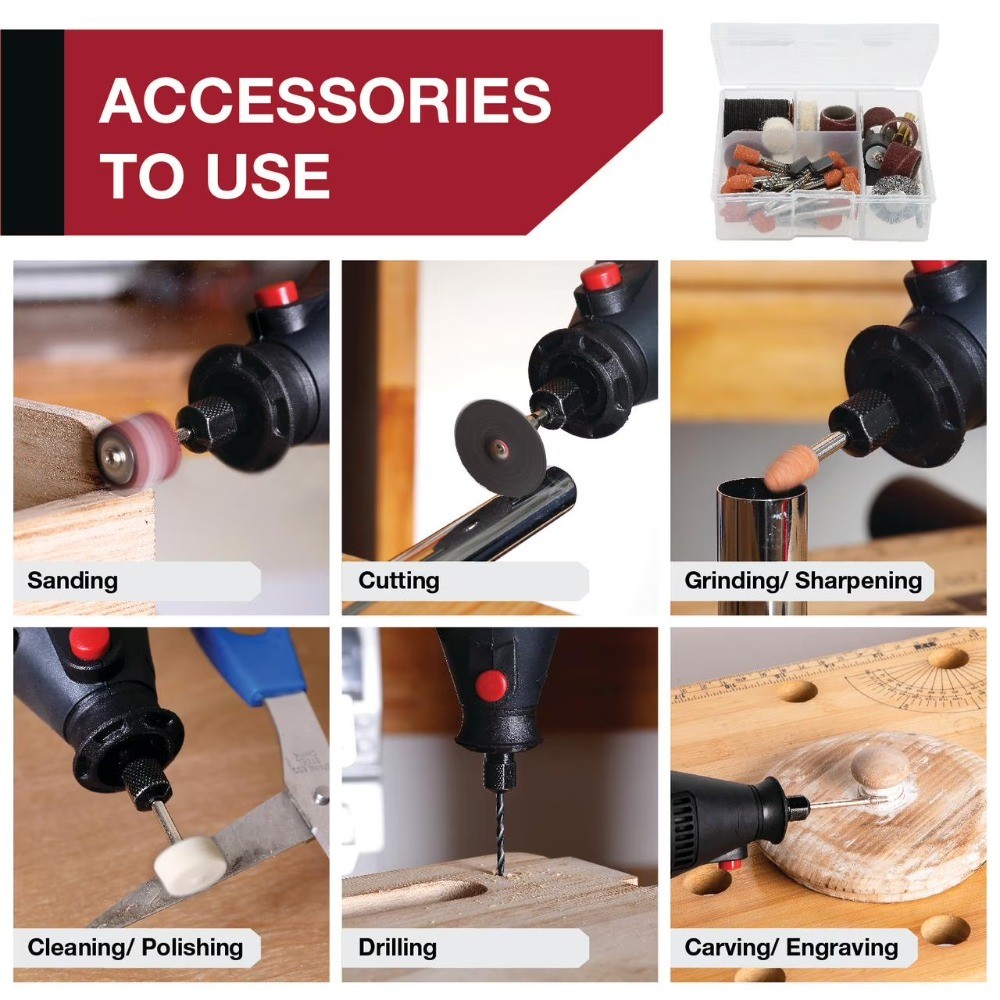 1.5 AMP Corded Rotary Tool with 105 Accessories