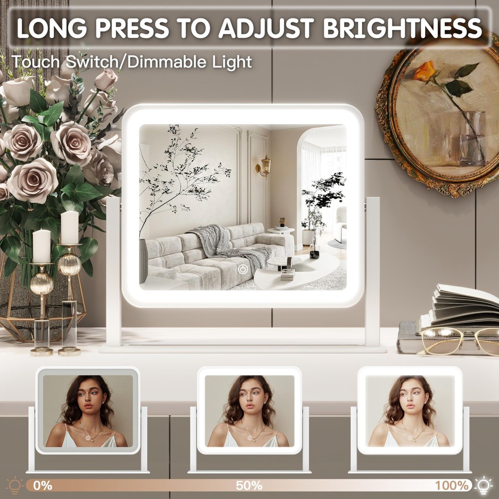 Vanity Mirror with Lights 14"×12" Makeup Mirror with LightsLighted Vanity Mir...