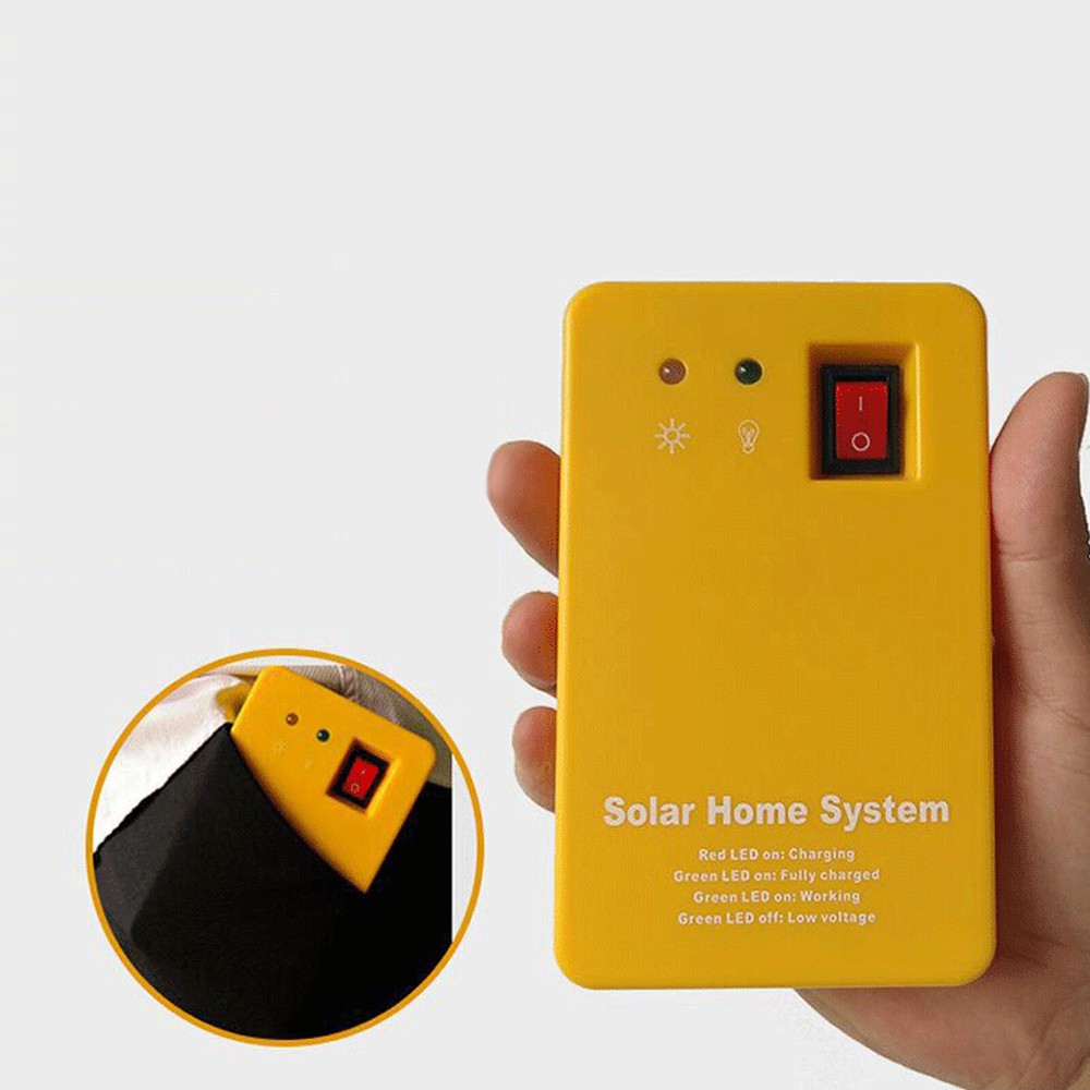 5V Solar Power Panel Generator Kit USB Charger Home System 3×LED Bulbs LightOl