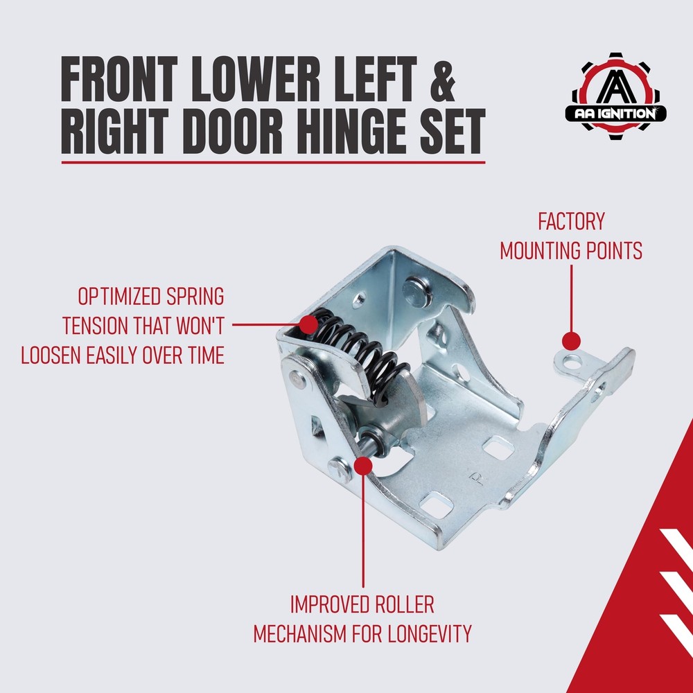 Front Lower Left and Right Door Hinge 1 Pair Replacement by AA Ignition -Comp...