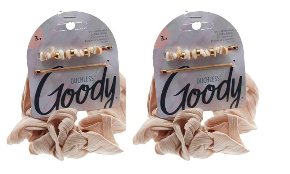 Hair Tie Goody XL Scrunchie and Bobby Slides Bundle - 2 Pack