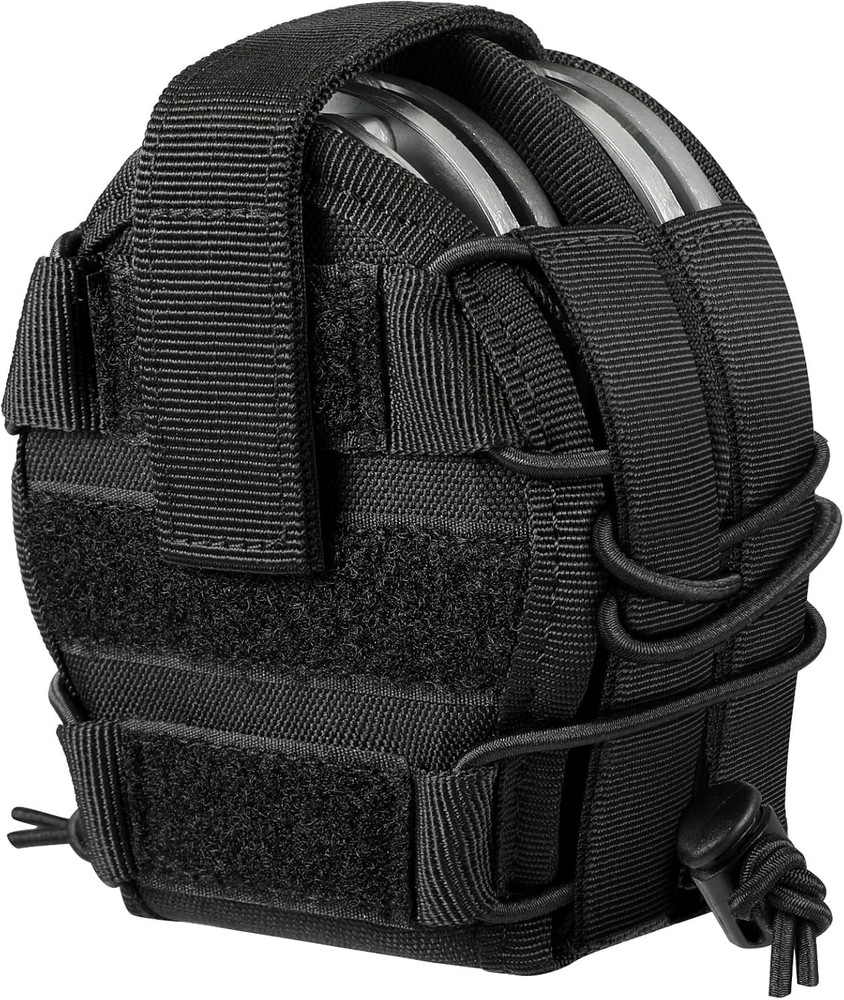 Oval Double Handcuff Holster Pouch, Open Top Handcuff Case, Law Enforcement C...