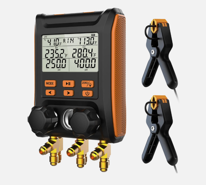 Elitech MS-1000S Smart Digital Manifold Set With Clamps