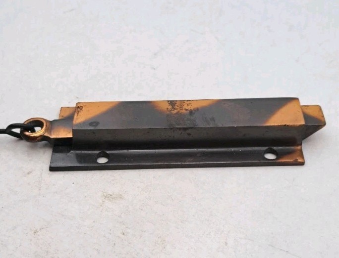 Antique Spring Loaded Latch Chain Pull Japanned Surface Mount Door Hardware