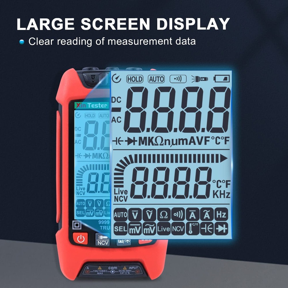 Digital Multimeter 9999 Counts Trms Autoranging Voltmeter Accurately Measures Ac