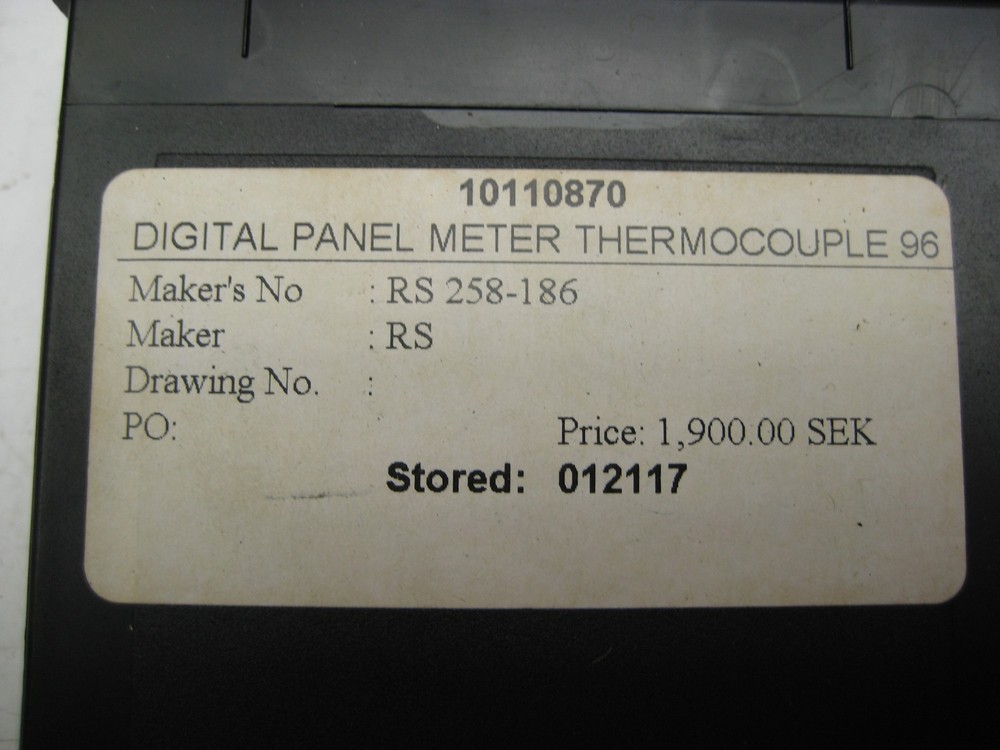 RS 3900KTJ DIGITAL PANEL METER THERMOCOUPLE NSNP