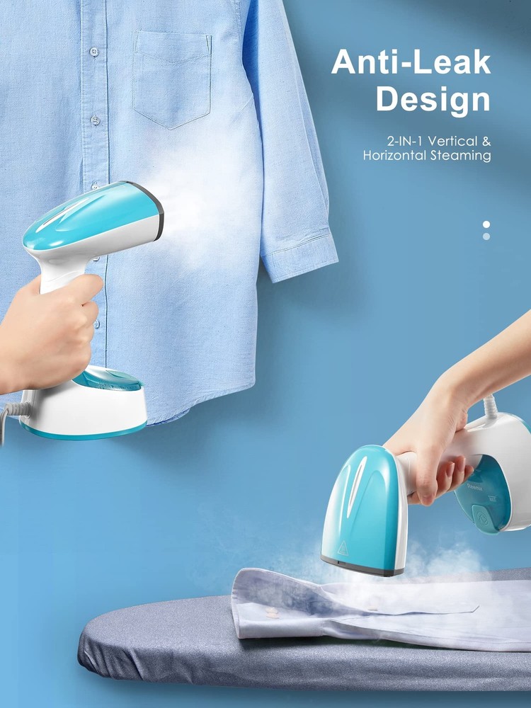 Reemix Steamer for Clothes, Folding Compact, Regular, Foldable, Crystal Blue