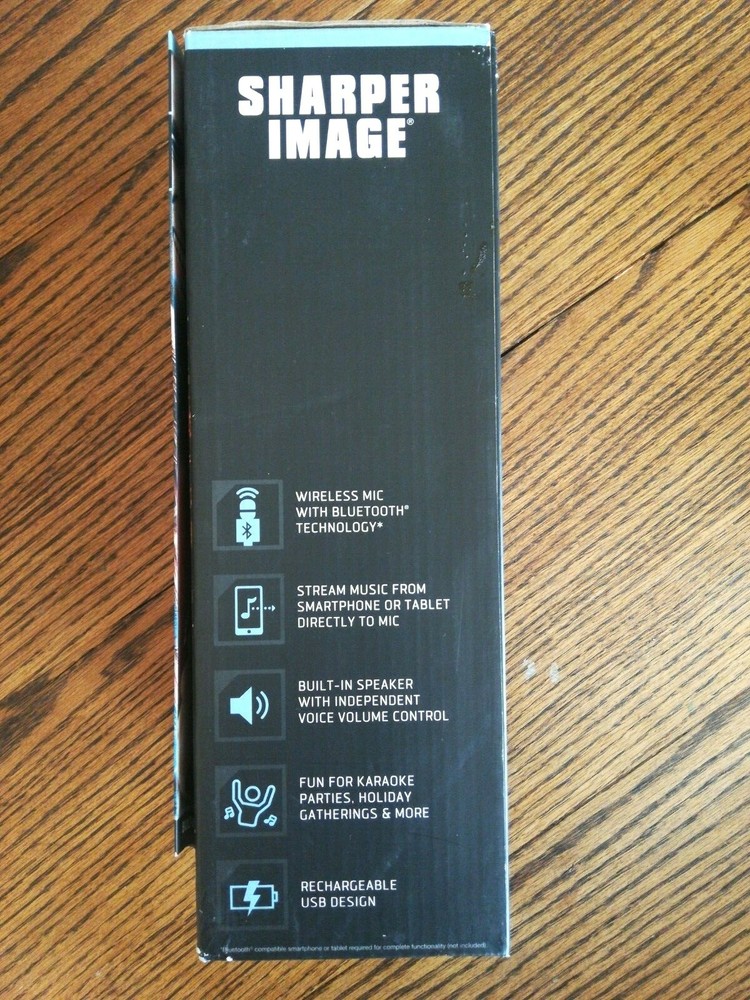 Sharper Image Bluetooth Music Stream Microphone Silver New in Packaging