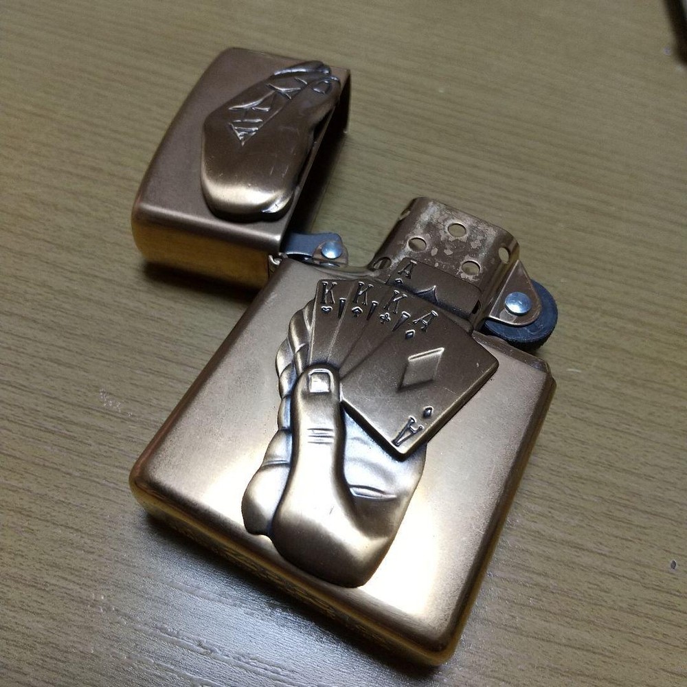 Zippo Playing Cards Brass Trick Lighter