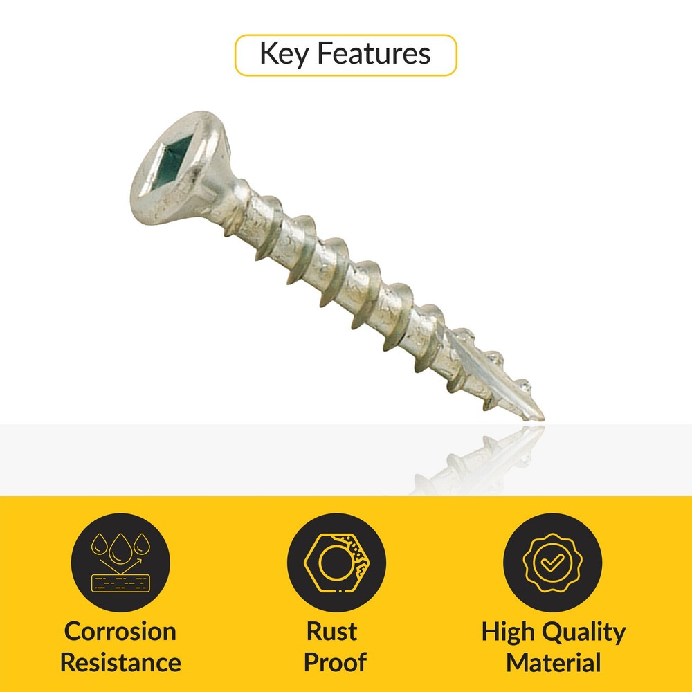 Zip R Screw, Flat Countersunk Head with Square Drive Pack of 1000