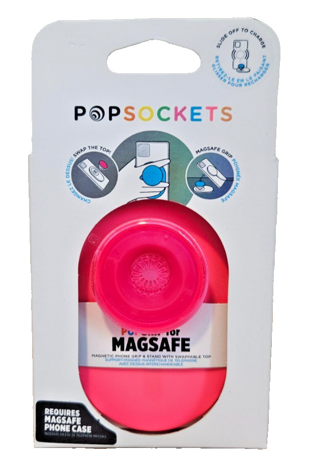 PopSockets ~ PopGrip for MagSafe ~ Neon Pink ~ New