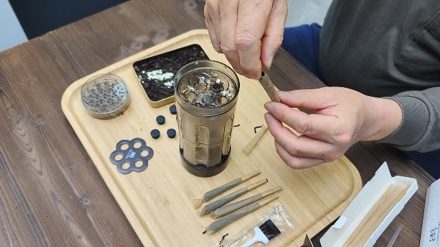 Portable Herb Grinder & Cone Rolling Machine - 6 Loader, Pre-Roll Cones Included