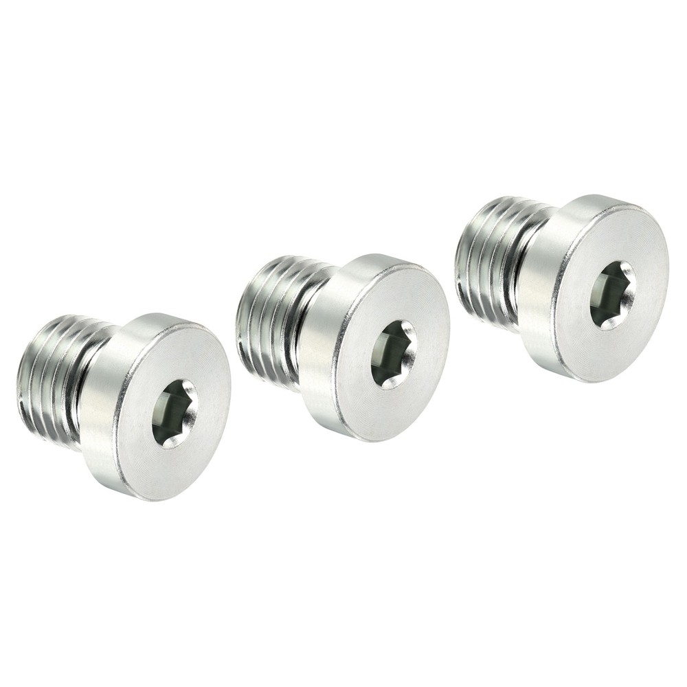 M14*1.5 Hex Head Pipe Fitting Plug, 3 Pack Male Thread 45# Steel Plug