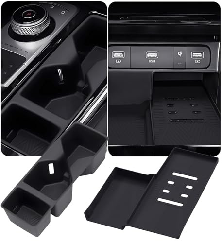 Cup Holder Insert & Wireless Charging Protective Mat Fits for 2021-2026 Sorento