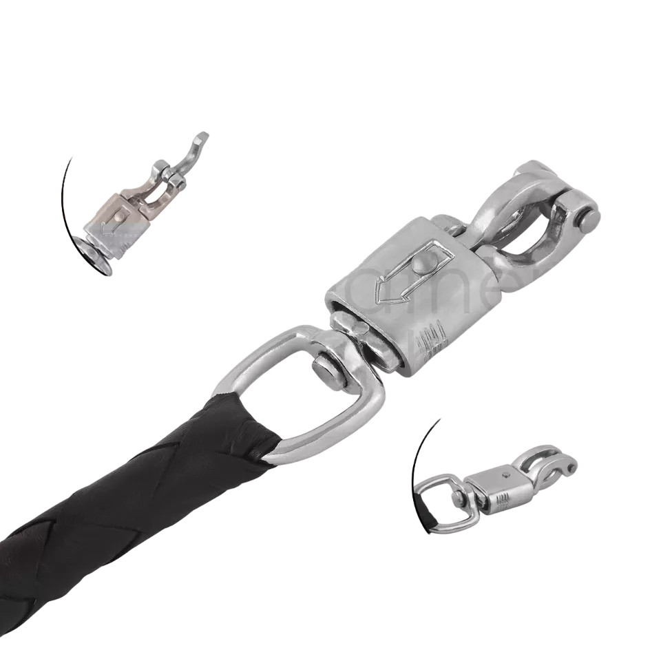 Get Back 36" Leather Whip Biker Whip for Handlebar Black Motorcycle