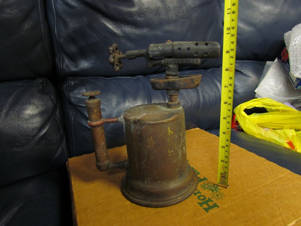 Vintage Antique Turner Brass Soder Torch Gas Blow Torch (8)