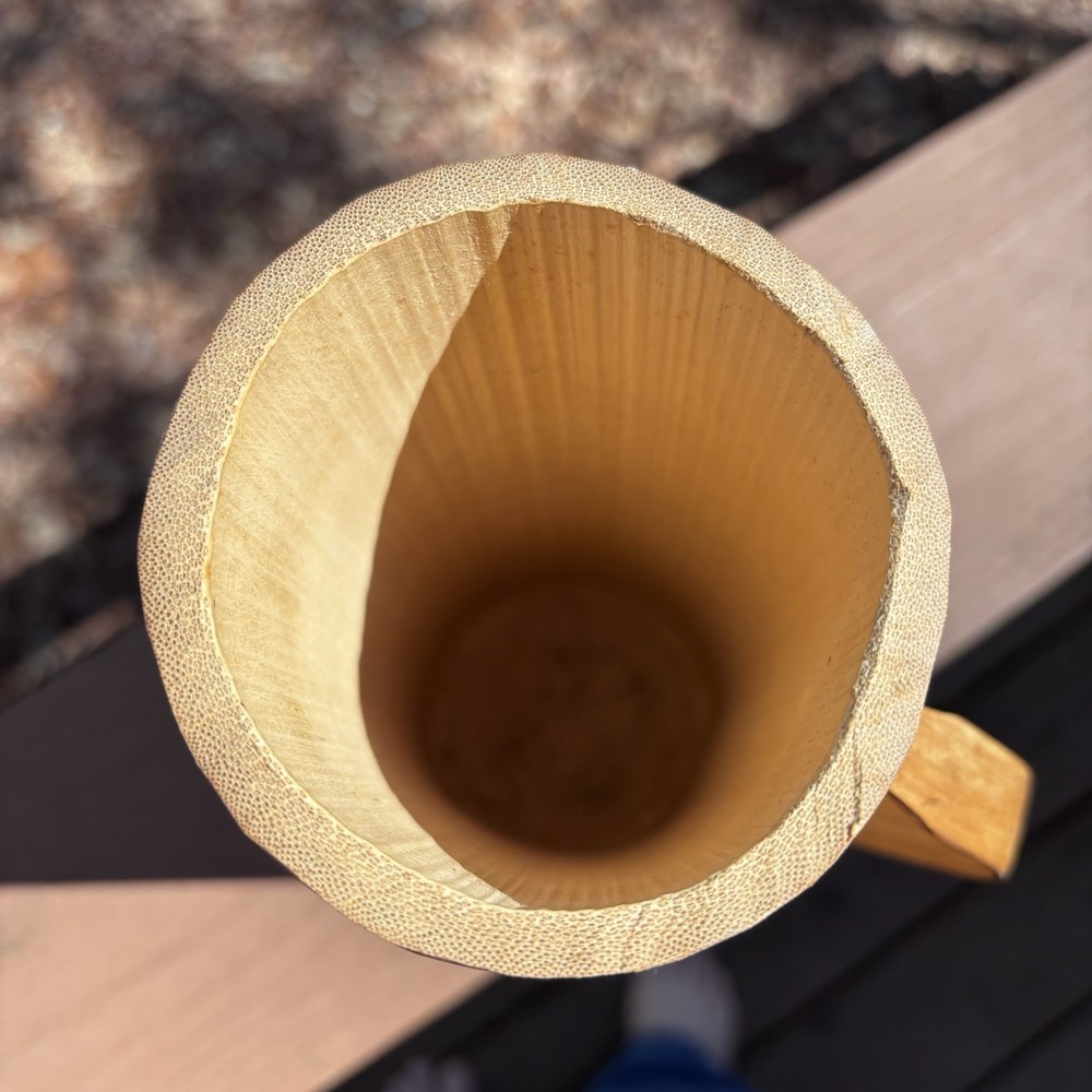 Primitive Handmade Bamboo Pitcher With Handle