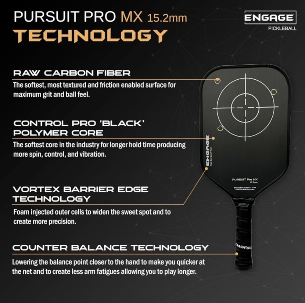 Engage Pursuit Pro MX 6.0 Pickleball Paddle
