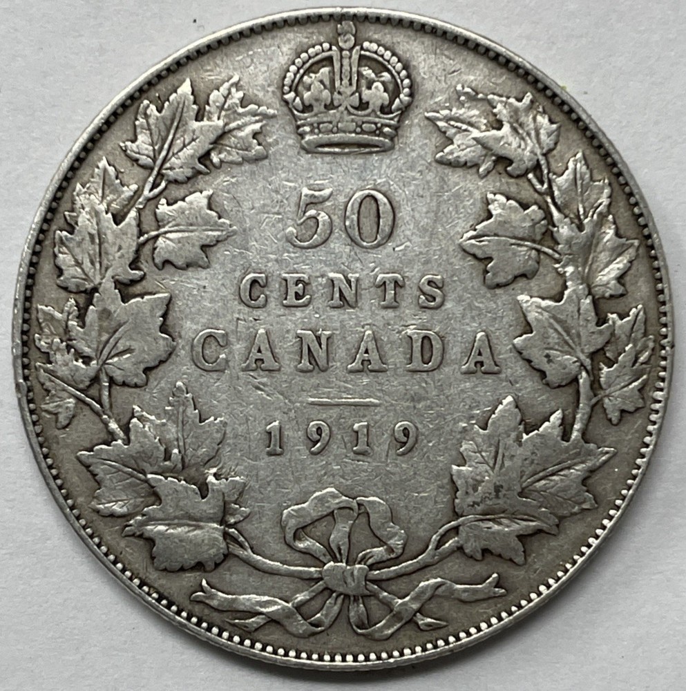 1919 Canada 50 Cent, Fine Condition. C-3041