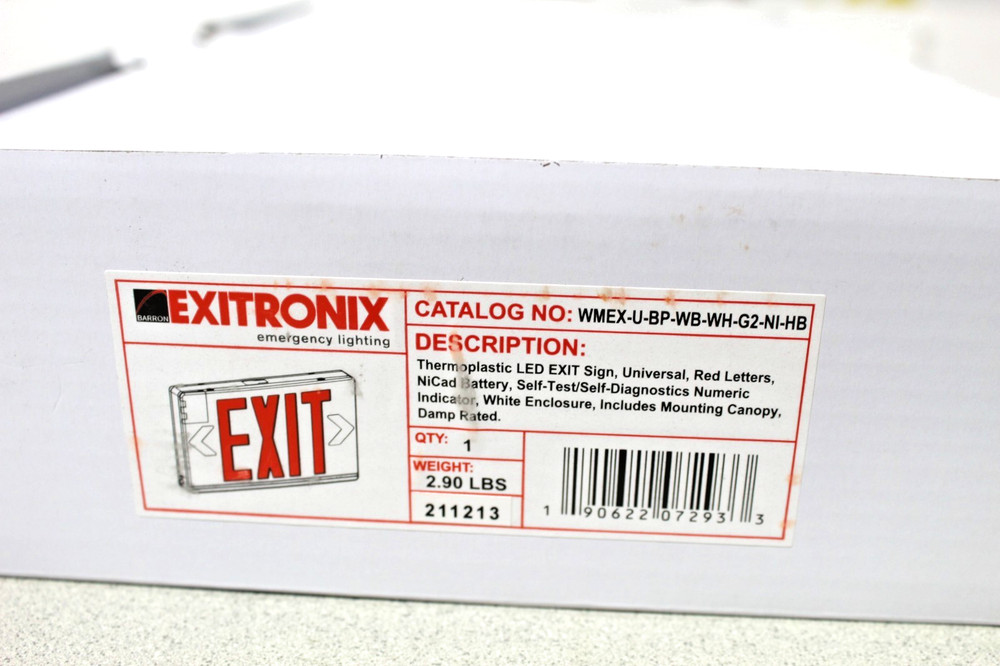 Exitronix emergency lighting WMEX-UBP-WH-G2-NI-HB