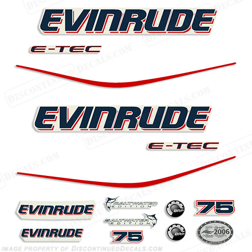 Fits Evinrude 75hp E-Tec Decal Kit