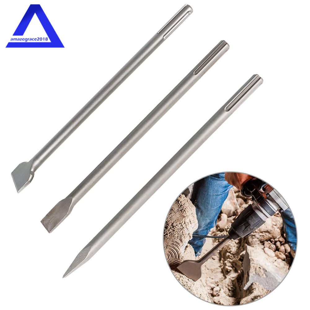 16'' SDS Max Chisel Set Heavy Duty Rotary Hammer Chisel Bit Set 3Pcs